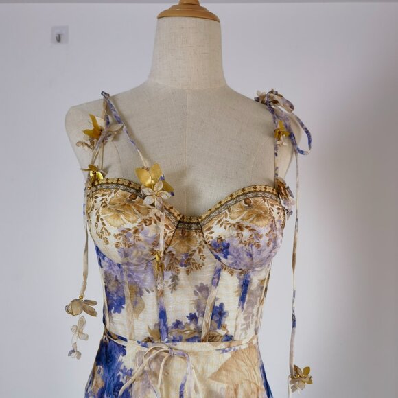 ZIMMERMANN Dawning Picnic Midi Dress In Floral Print - Picture 6 of 13